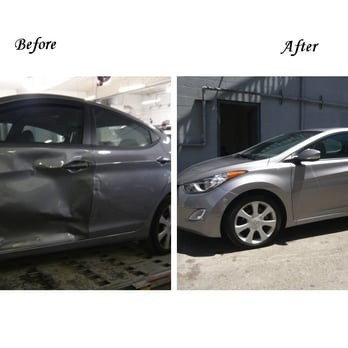 Vehicle body repair before and after