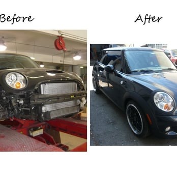 Collision damage restoration before and after
