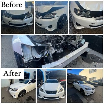 Auto body repair result before and after